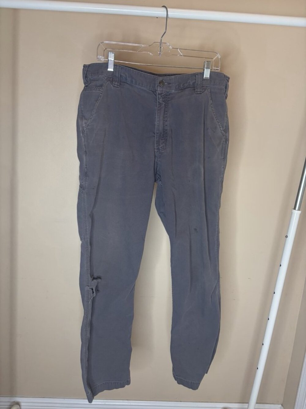 Carhartt Mens 36x32 Relaxed Fit Rugged Flex Work Pants Gray BN2291-M Utility